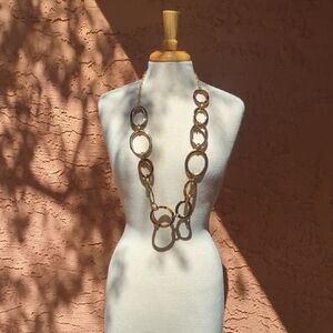 Chico's Gold-Tone Open Circle Link Necklace